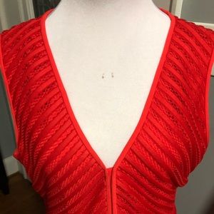 Orange-red J. Crew midi dress. Sz 16. NWT!